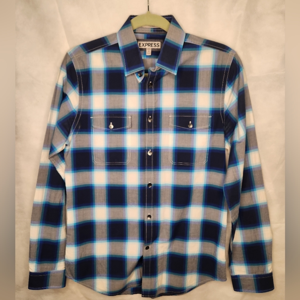 Express Men's Plaid Long sleeve Shirt